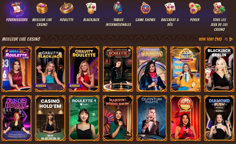 Abuking Casino jeux live